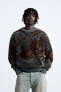 Фото #2 товара Жаккардовый свитер с абстрактным узором ZARA