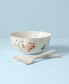 Butterfly Meadow Salad Bowl with Wooden Servers