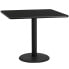 Фото #1 товара 42'' Square Black Laminate Table Top With 24'' Round Table Height Base