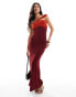 Фото #1 товара ASOS DESIGN bandeau with wrap around maxi dress in red colour block