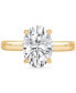 ფოტო #3 პროდუქტის Certified Lab Grown Diamond Oval-Cut Solitaire Engagement Ring (3 ct. t.w.) in 14k Gold