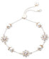 Gold-Tone Crystal & Imitation Pearl Slider Bracelet
