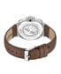 ფოტო #3 პროდუქტის Men's Bailard Brown Light Genuine Leather Strap Watch, 44mm