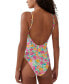 Фото #2 товара Women's Floral-Print Cheeky One-Piece Swimsuit