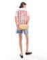 ASOS DESIGN oversized t-shirt with Lisbon holiday graphic in ivory