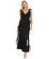 Women's Ruffled Side-Slit Gown