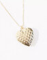 Фото #2 товара ASOS DESIGN necklace with textured locket heart design in gold tone