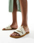 Public Desire Lyra linen slip on flat sandals in cream