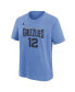 ფოტო #1 პროდუქტის Big Boys Ja Morant Light Blue Memphis Grizzlies Statement Edition Name and Number Player T-shirt