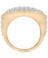 ფოტო #4 პროდუქტის Men's Diamond Cluster Two-Tone Ring (2 ct. t.w.) in 10k Gold