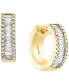 ფოტო #1 პროდუქტის EFFY® Diamond Baguette Hoop Earrings (1 ct. t.w.) in 14k White Gold or 14k Yellow Gold