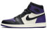Кроссовки Nike Air Jordan 1 Retro High Court Purple серые (Фиолетовый, Черный)