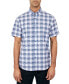 Фото #1 товара Men's Regular Fit Non-Iron Performance Stretch Floral Check Print Button-Down Shirt