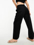 Vero Moda Petite wide leg trousers in black