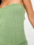 ASOS DESIGN knitted bandeau top in textured yarn in khaki