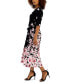 Фото #3 товара Women's Elbow-Sleeve Floral-Border Midi Dress