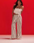 Фото #5 товара ASOS DESIGN wide leg dad trouser with linen in deckchair stripe