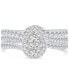 Фото #3 товара Кольцо Macy's Diamond Pear-Shaped Cluster Bridal Set
