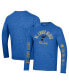 Фото #1 товара Men's Heather Blue Distressed St. Louis Blues Multi-Logo Tri-Blend Long Sleeve T-shirt