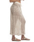 Women's Cotton Crochet Drawstring-Waist Cover-Up Maxi Skirt