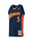 Фото #3 товара Men's Baron Davis Navy Golden State Warriors 2006-07 Hardwood Classics Swingman Player Jersey