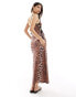 Фото #3 товара ASOS DESIGN strappy midi dress with cutout sides and bow detail in animal print