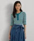 ფოტო #1 პროდუქტის Women's Striped Henley Tee