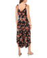 ფოტო #2 პროდუქტის Women's Floral Tie Shoulder Angled Hem Jumpsuit