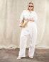 Фото #1 товара ASOS DESIGN Curve seamed waist trouser with linen in white