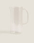 Cylindrical borosilicate glass jug