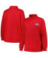 ფოტო #1 პროდუქტის Women's Scarlet Ohio State Buckeyes Plus Size Fleece Quarter-Zip Jacket
