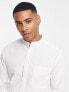 Фото #3 товара ASOS DESIGN slim fit oxford shirt with grandad collar in white