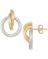 ფოტო #1 პროდუქტის Rope Textured Circle Doorknocker Drop Earrings in 14k Two-Tone Gold