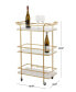 Фото #4 товара 27" x 13" x 33" Marble Rolling 1 Glass and 2 Marble Shelves with Handles Bar Cart