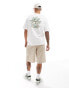 Фото #4 товара Selected Homme oversized t-shirt with japan backprint in white