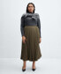 ფოტო #9 პროდუქტის Women's Pleated Long Skirt