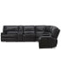 Фото #3 товара Binardo 136" 7 Pc Zero Gravity Leather Sectional with 3 Power Recliners and 2 Console, Created for Macy's