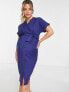 Фото #2 товара Closet London Maternity kimono wrap dress in navy