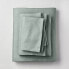 Фото #1 товара Full 100% Washed Linen Solid Sheet Set Sage Green - Casaluna
