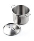 Фото #2 товара Stockpots Stainless Steel, 8 Quart Professional Grade Stock Pot with Lid, Silver