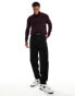 Brave Soul cotton roll neck jumper in burgundy