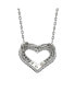 Suzy Levian Sterling Silver Cubic Zirconia Double Row Open Heart Pendant Necklace