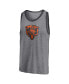 Фото #4 товара Men's Heathered Gray and Heathered Charcoal Chicago Bears Famous Tri-Blend Tank Top