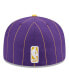 Фото #4 товара Men's Purple/Gold Los Angeles Lakers Pinstripe Two-Tone 59fifty Fitted Hat