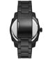 ფოტო #3 პროდუქტის Men's Machine Quartz Black Stainless Steel Bracelet Watch, 49mm