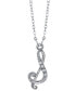 Silver-Tone Crystal Initial Necklace 16" Adjustable