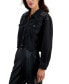 Фото #4 товара Women's Embellished Denim Trucker Jacket, Created for Macy's