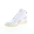 Reebok Club High Womens White Leather Lace Up Lifestyle Sneakers Shoes