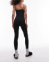 Topshop seamless square neck unitard in black