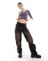 Фото #4 товара Reclaimed Vintage – Knapp geschnittenes Ballett-T-Shirt in Lila mit Spitzendetail